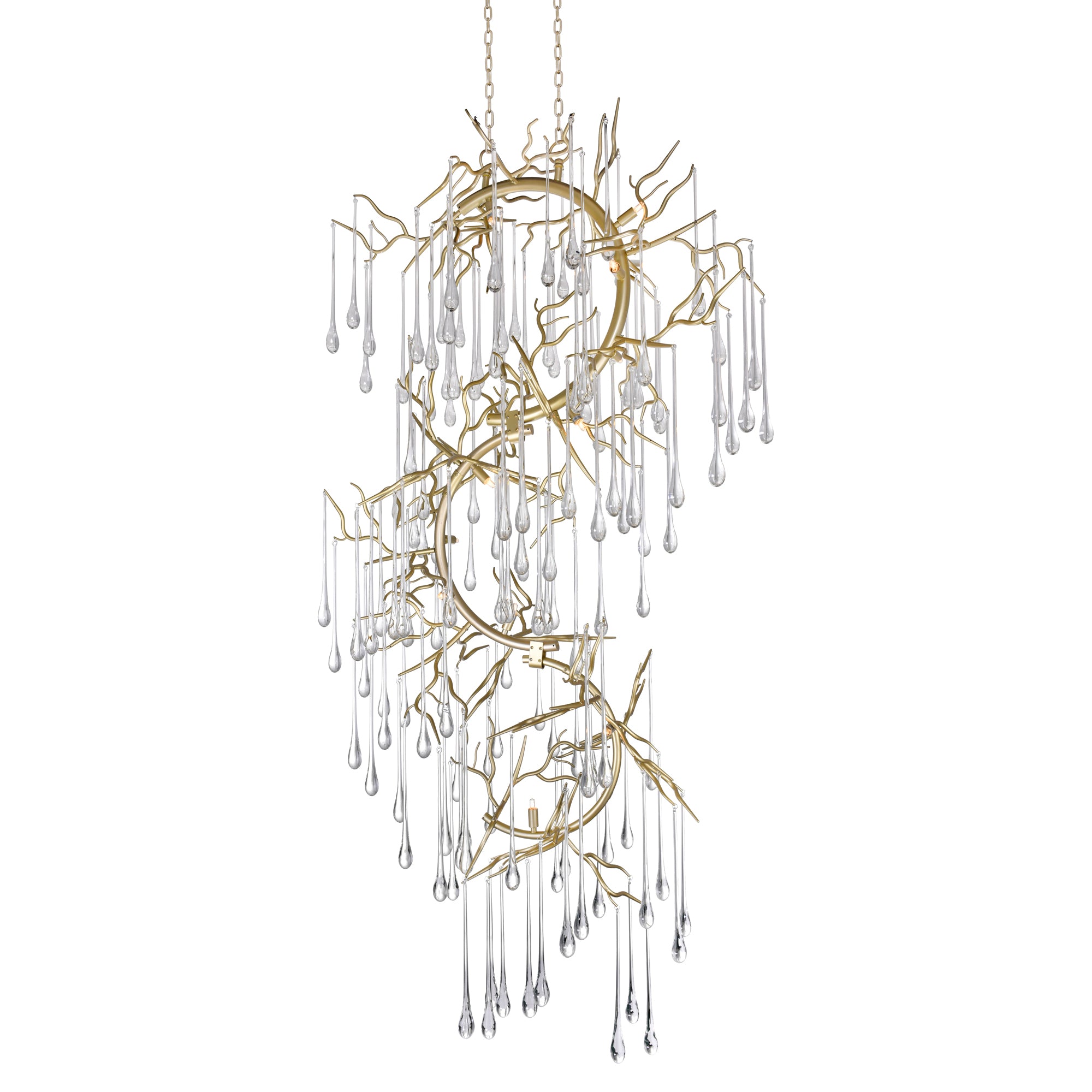 Anita Chandeliers 12 Lights Gold Leaf Finish