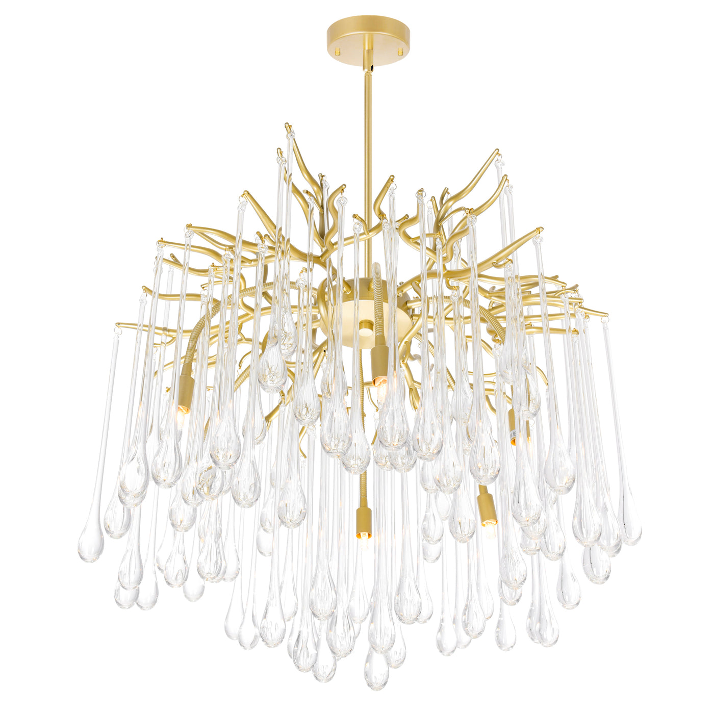 Anita Chandeliers 6 Gold Leaf