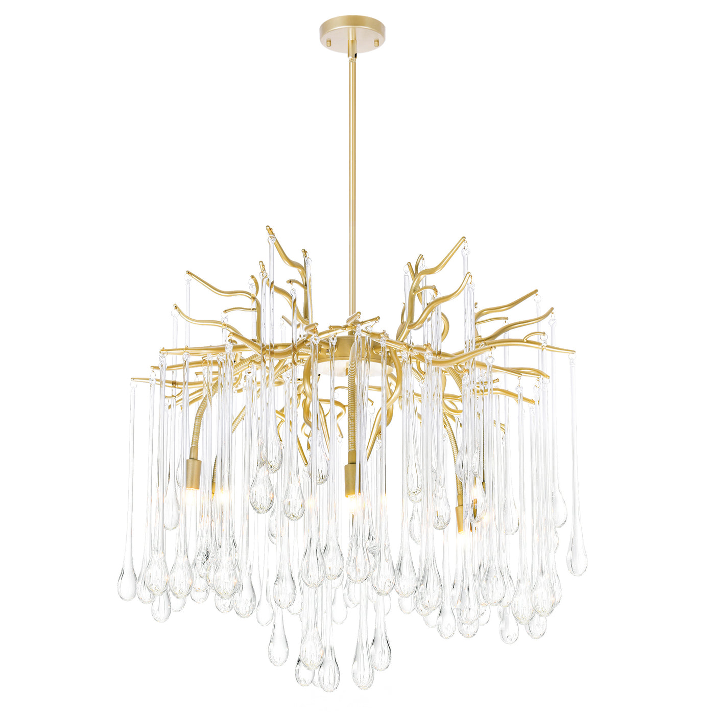 Anita Chandeliers 6 Gold Leaf