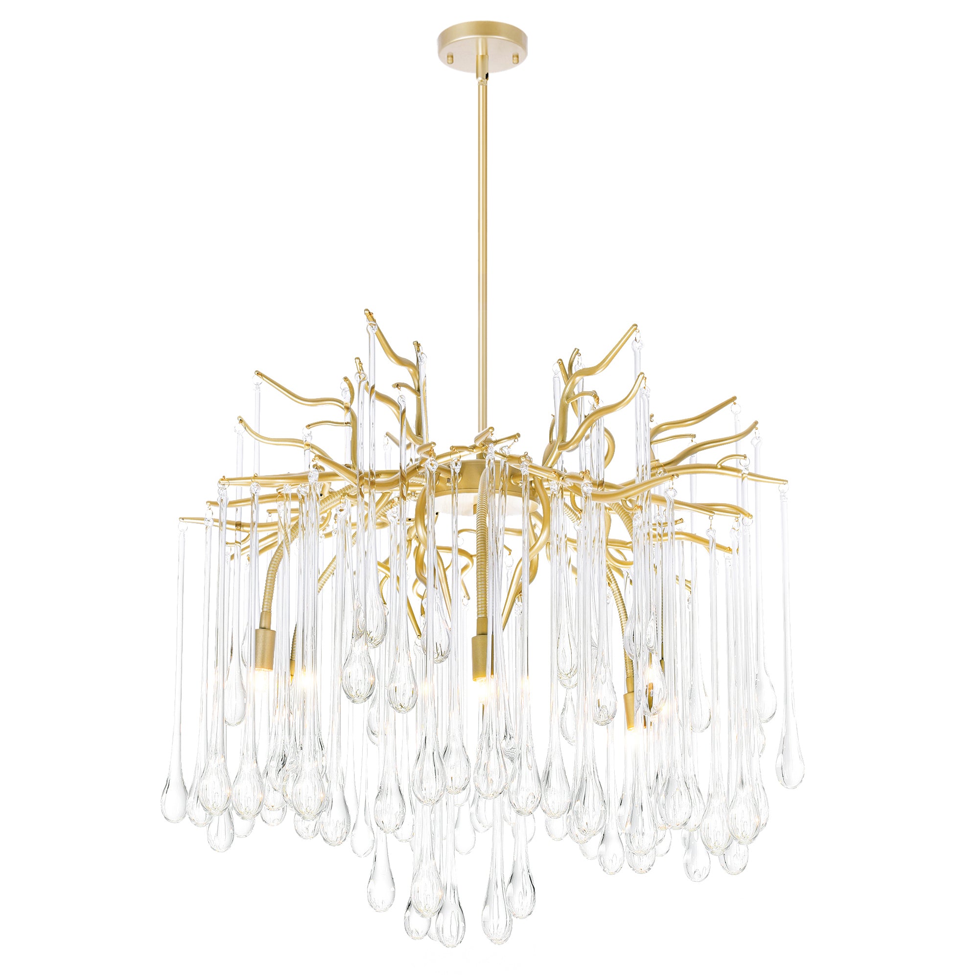 Anita Chandeliers 6 Gold Leaf