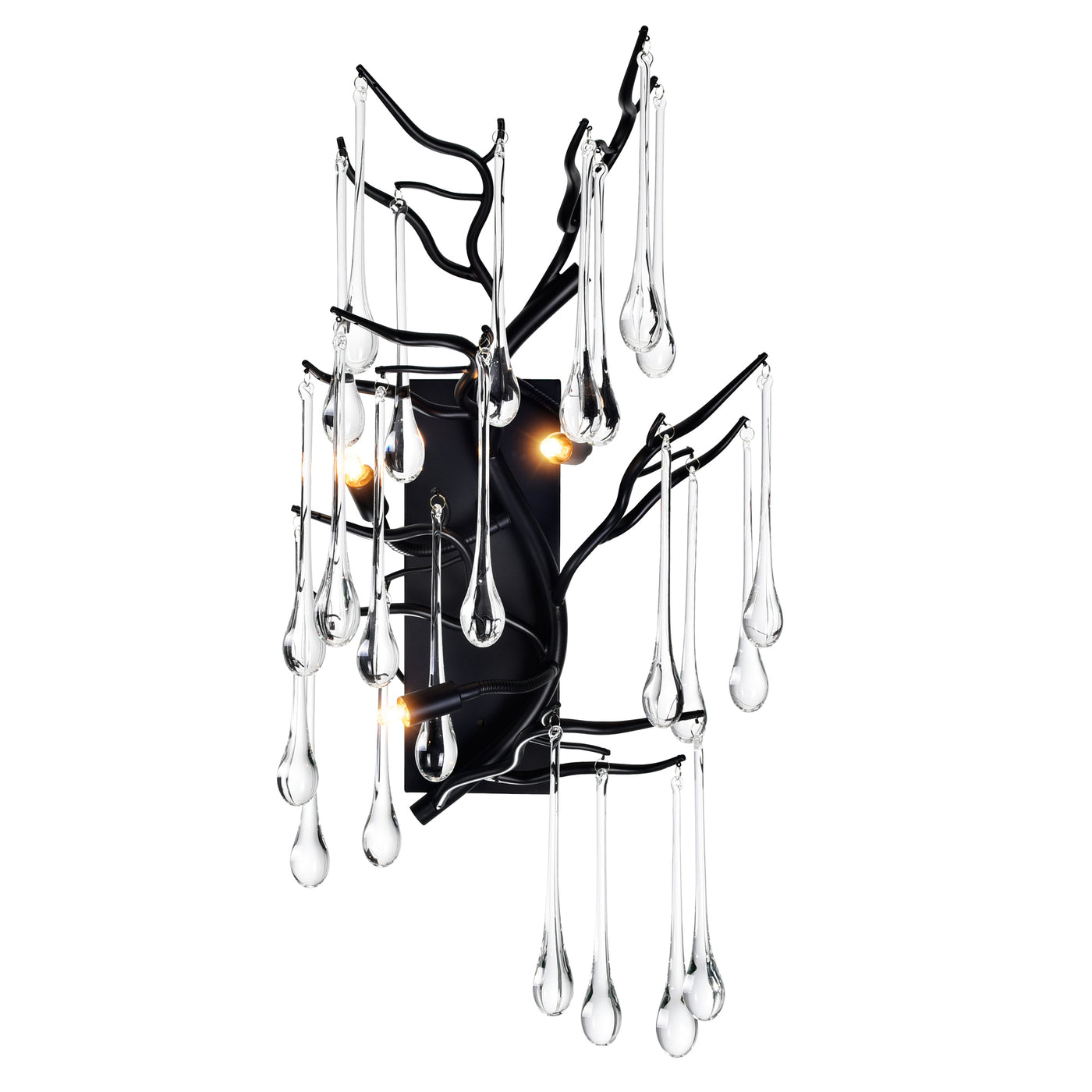 Anita Wall Lights 3 Lights Black Finish