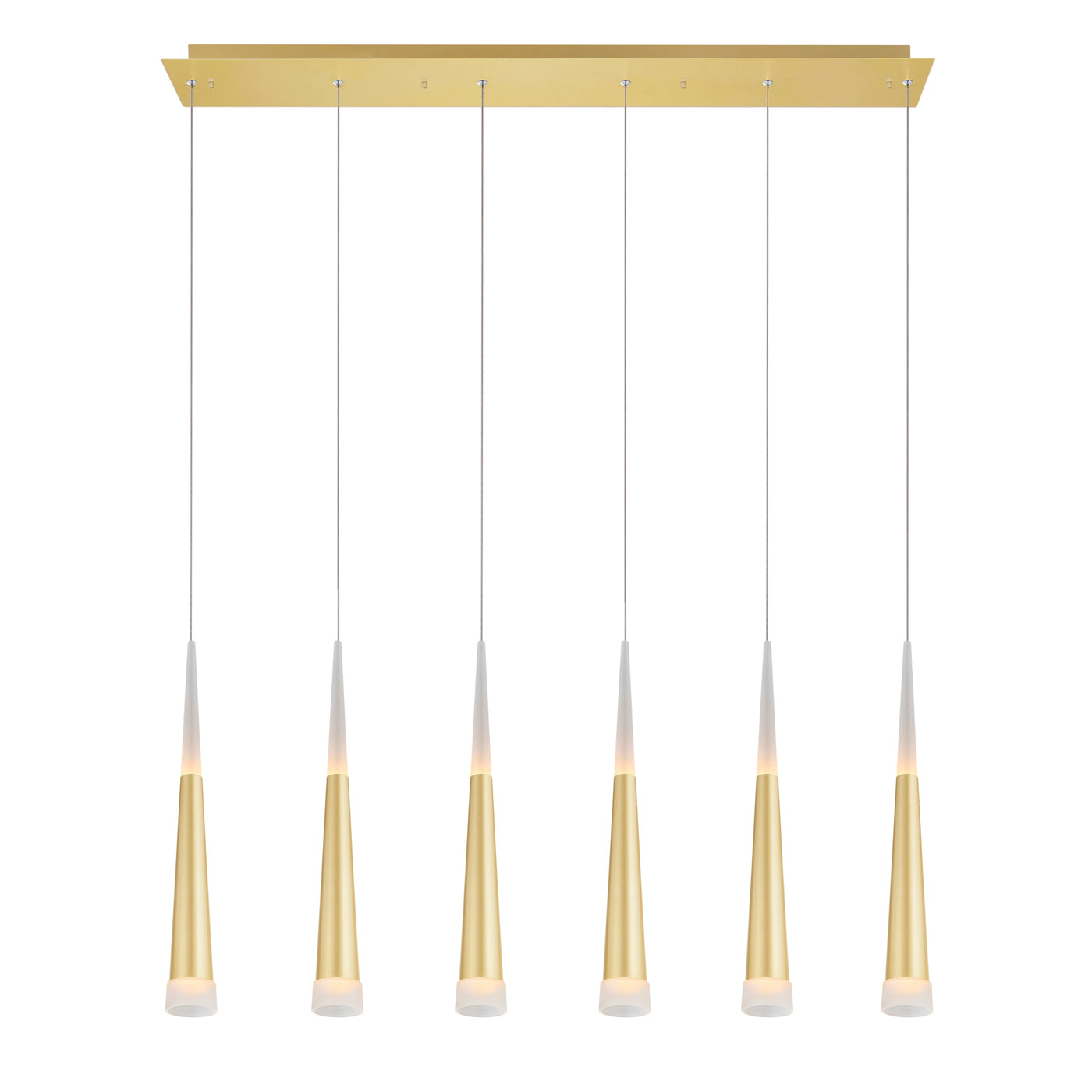 Andes Chandeliers Satin Gold 6 Light LED