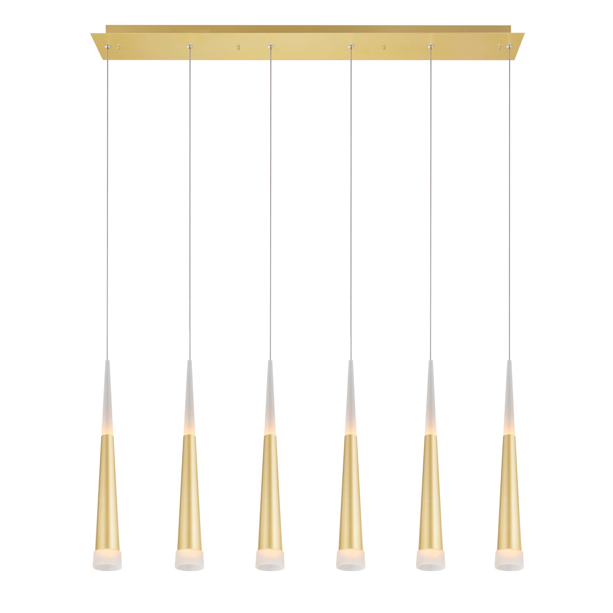 Andes Chandeliers Satin Gold 6 Light LED