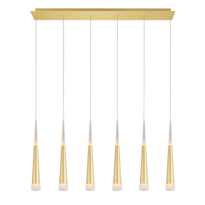 Andes Chandeliers Satin Gold 6 Light LED