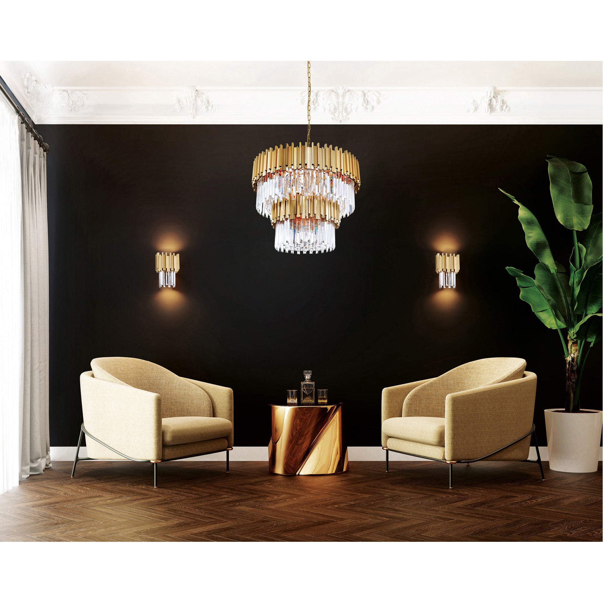 Deco Chandeliers Medallion Gold 12 Lights