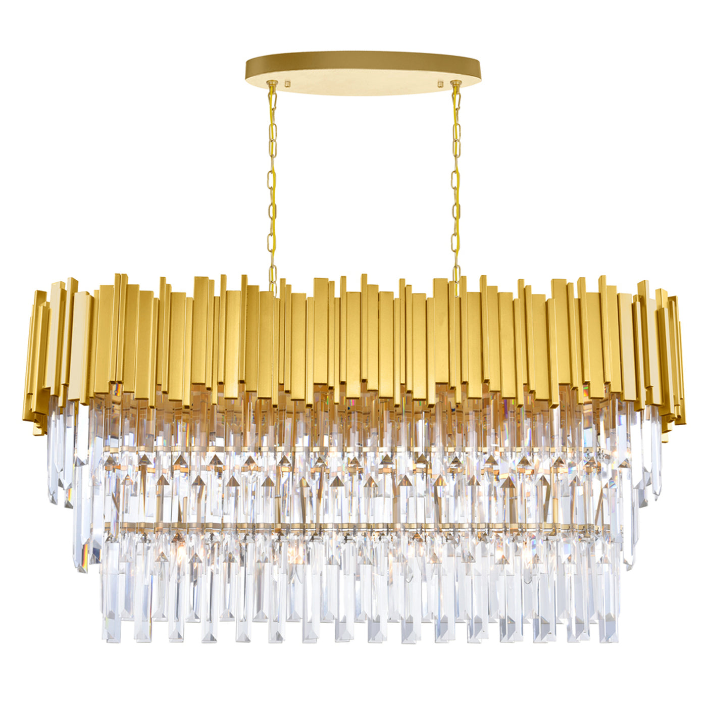 Deco Chandeliers 9 Light Medallion Gold