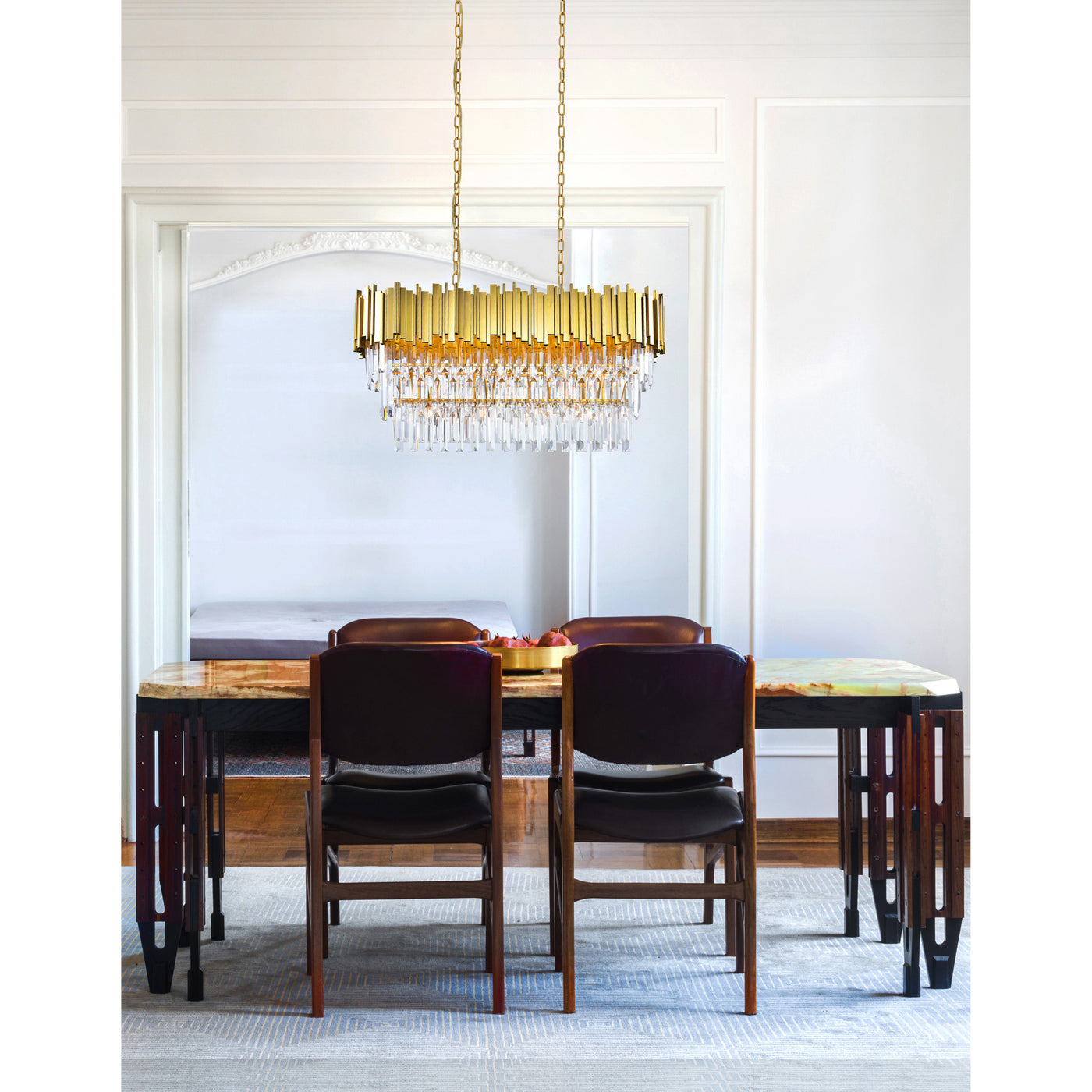 Deco Chandeliers 9 Light Medallion Gold