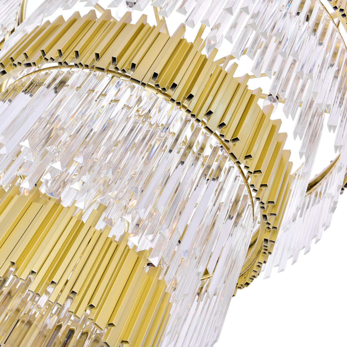 Deco Chandeliers 34 Light Medallion Gold Crystal
