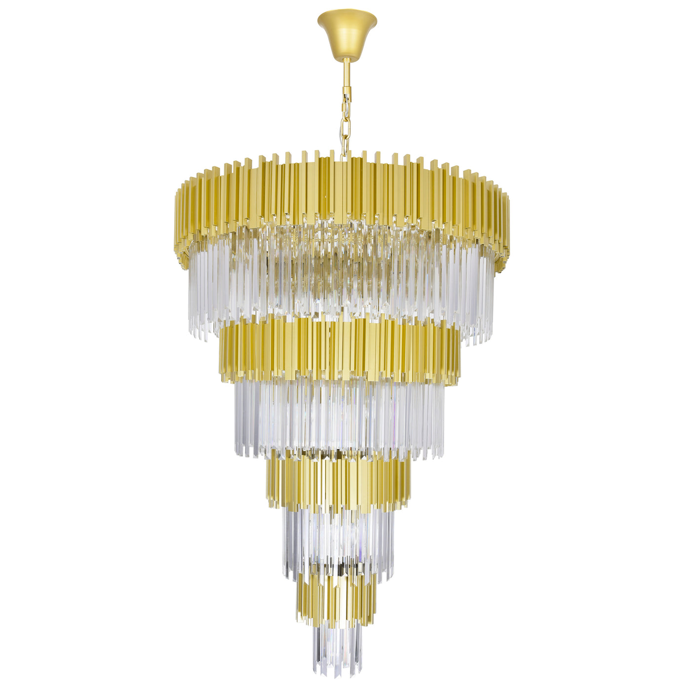 Deco Chandeliers 34 Light Medallion Gold Crystal