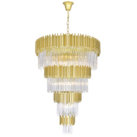 Deco Chandeliers 34 Light Medallion Gold Crystal