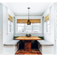 Oxide 1 Light 16in Black Pendant Light with Copper Down Design