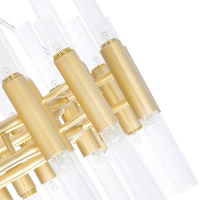 Orgue 42 Light 20in Gold Chandelier Satin Finish