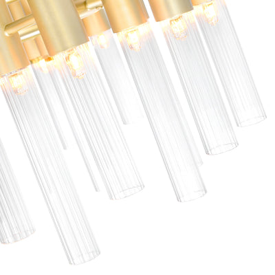 Orgue 42 Light 20in Gold Chandelier Satin Finish