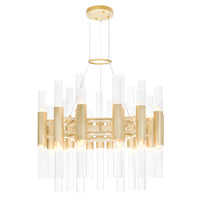 Orgue 42 Light 20in Gold Chandelier Satin Finish