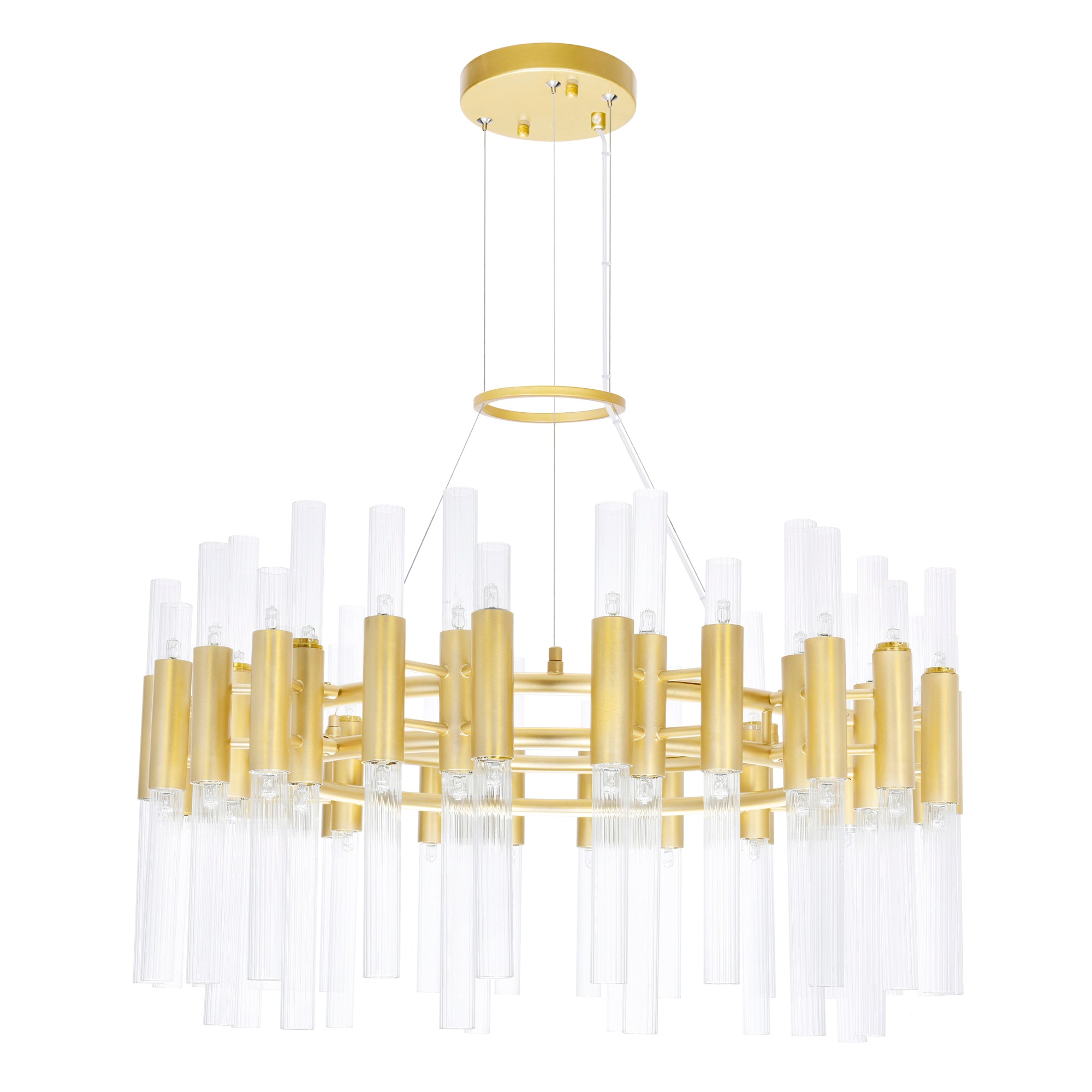 Orgue 72 Light Gold Chandelier with Satin Gold Finish