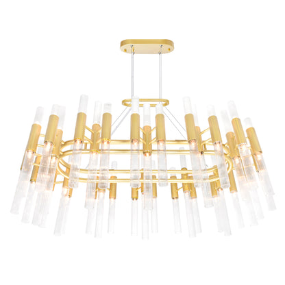 Orgue 72 Light 39in Satin Gold Chandelier