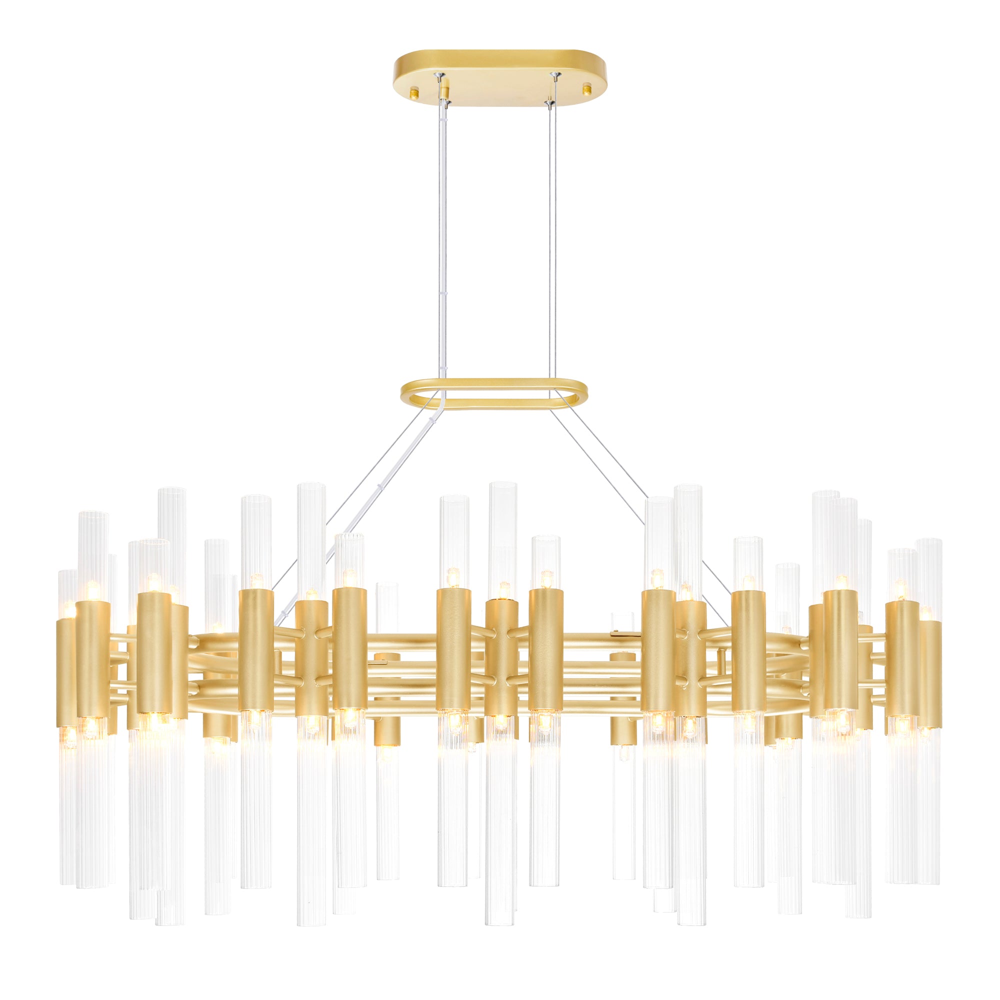 Orgue 72 Light 39in Satin Gold Chandelier