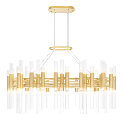 Orgue 72 Light 39in Satin Gold Chandelier