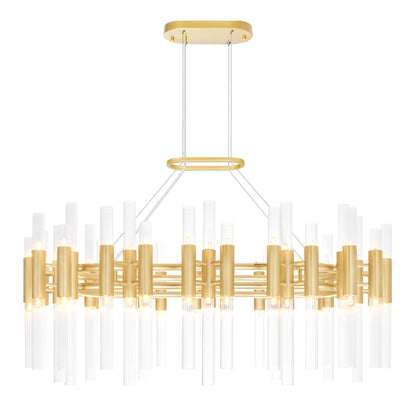 Orgue 72 Light 39in Satin Gold Chandelier