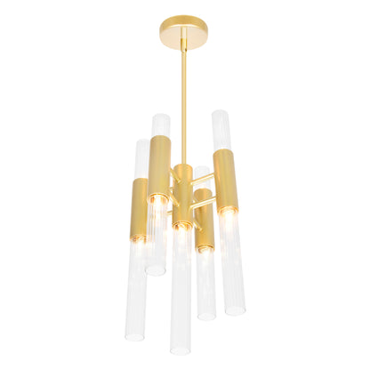 Orgue 9 Light 8in Satin Gold Mini Pendant