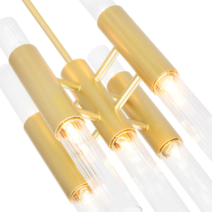 Orgue 9 Light 8in Satin Gold Mini Pendant