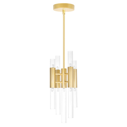 Orgue 9 Light 8in Satin Gold Mini Pendant