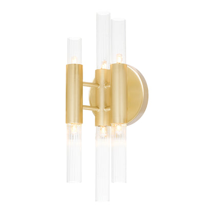 Orgue 6 Light Satin Gold Wall Gold Sconce