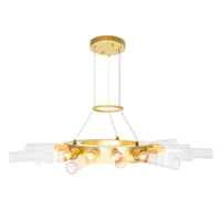 Collar 14 Light Satin Gold Chandelier