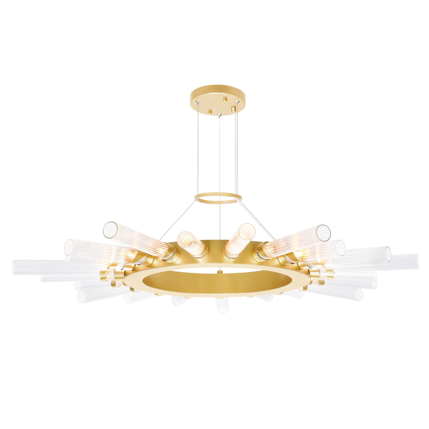 Collar 21 Light Satin Gold Chandelier