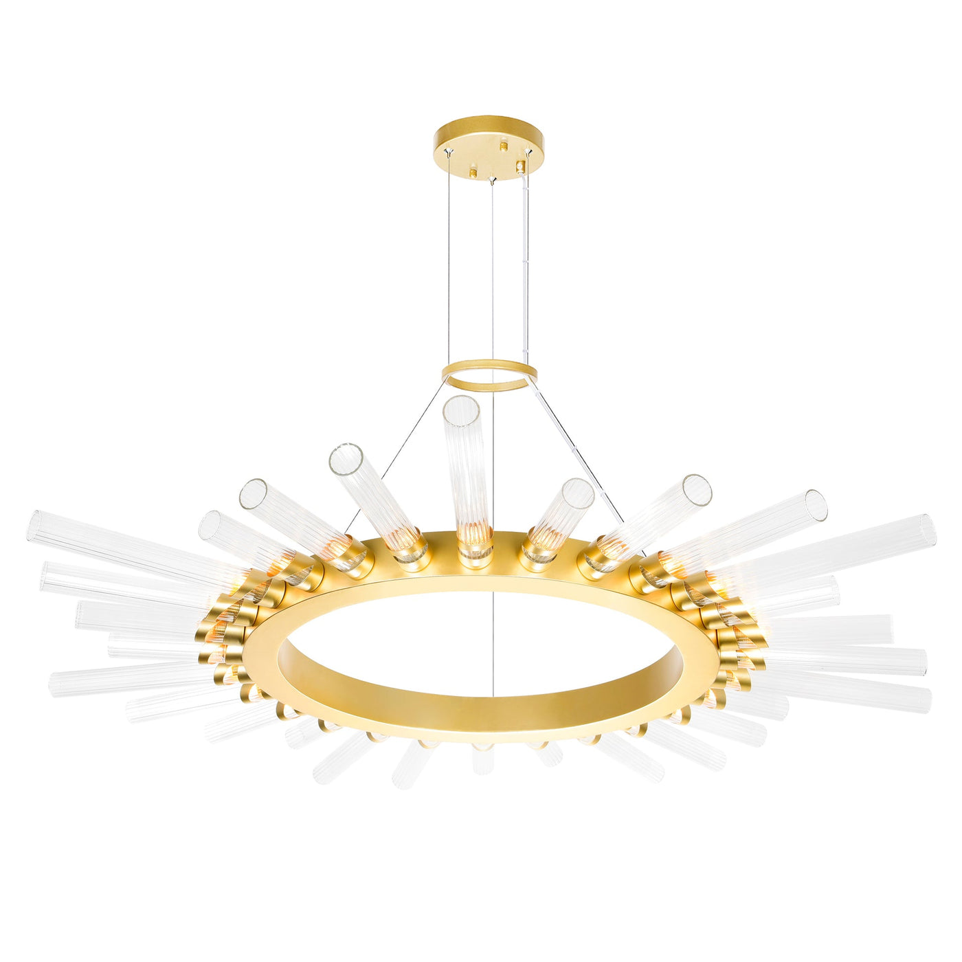 Collar 28 Light Satin Gold Chandelier
