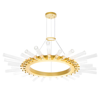 Collar 28 Light Satin Gold Chandelier