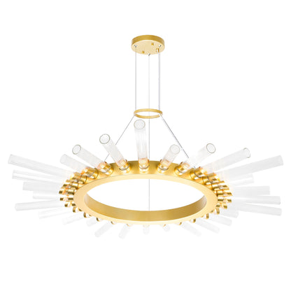 Collar 28 Light Satin Gold Chandelier