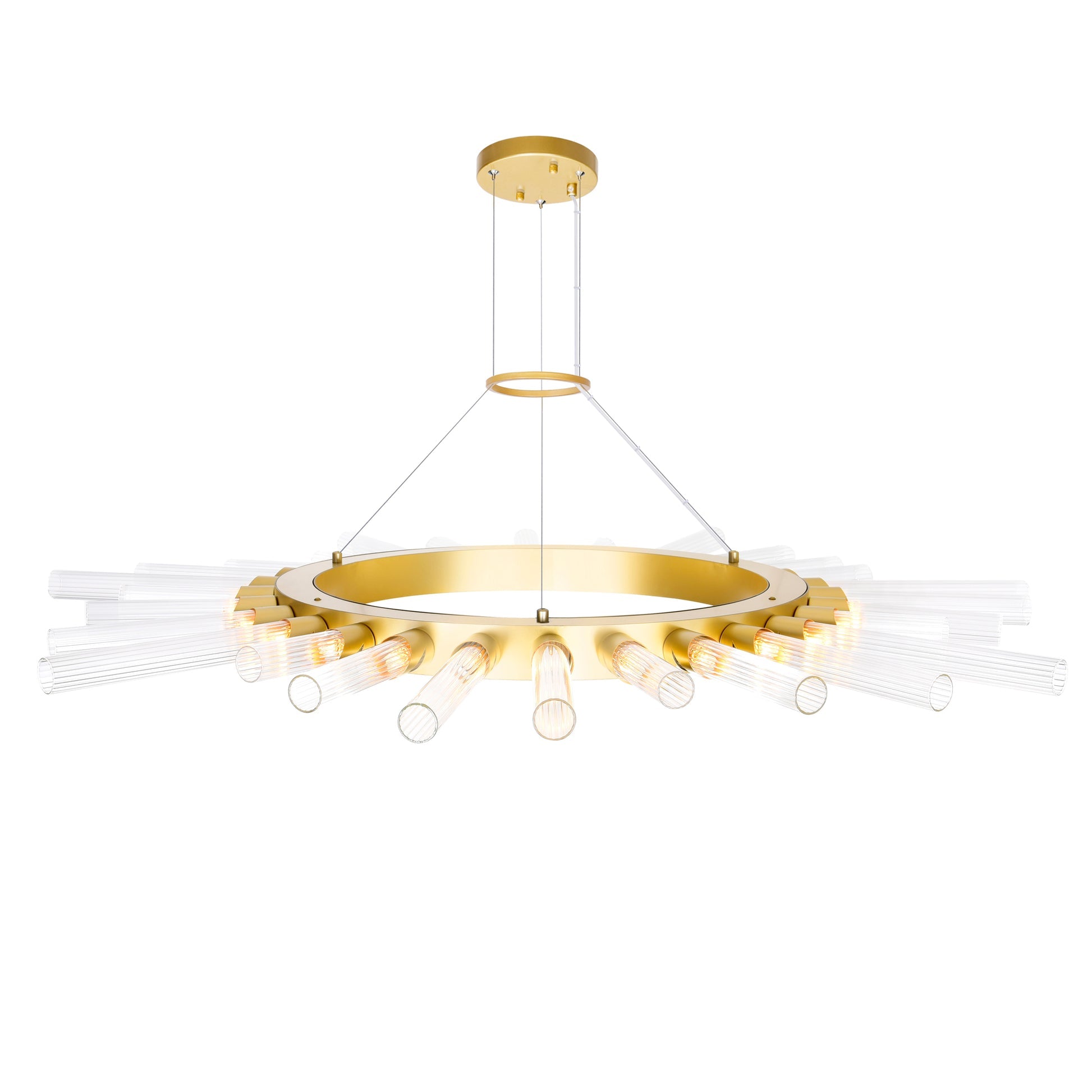 Collar 28 Light Satin Gold Chandelier