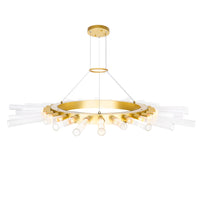 Collar 28 Light Satin Gold Chandelier