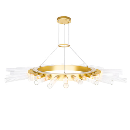 Collar 28 Light Satin Gold Chandelier