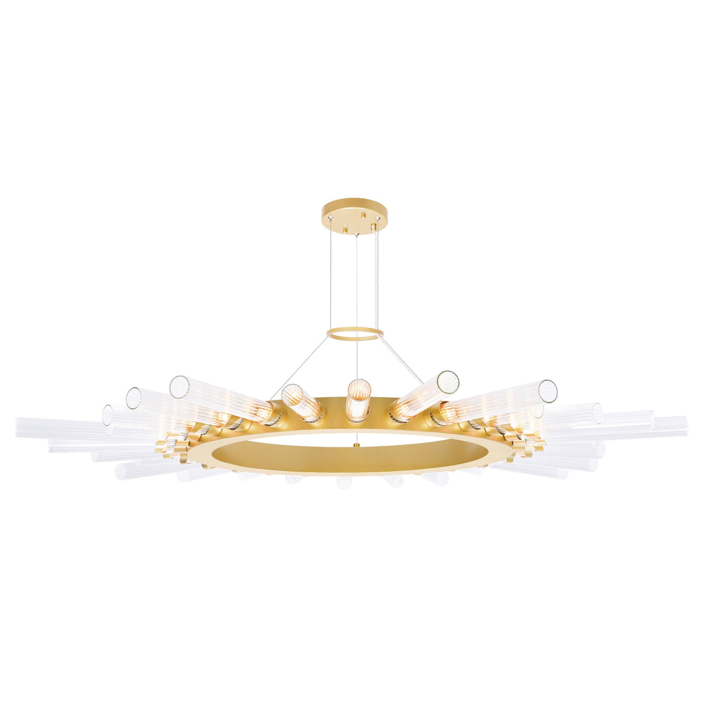 Collar 28 Light Satin Gold Chandelier