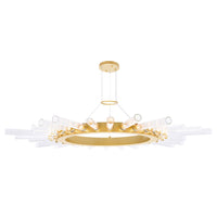 Collar 28 Light Satin Gold Chandelier