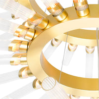 Collar 63 Light Satin Gold Chandelier