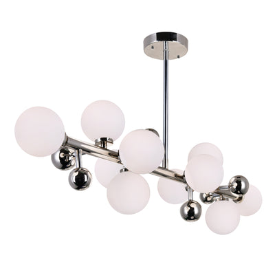 Element 10 Light Nickel Chandelier with Polished Nickel Finish