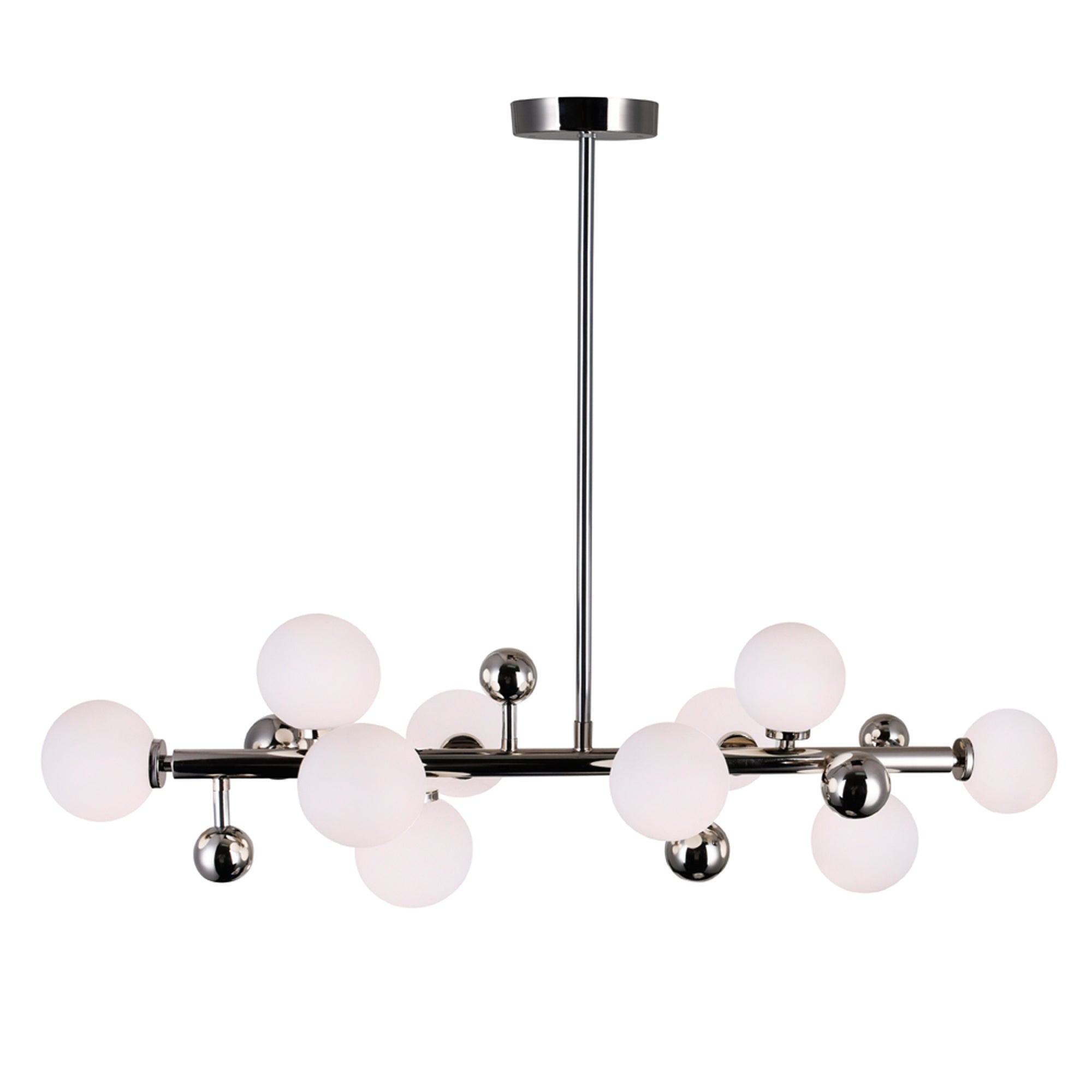 Element 10 Light Nickel Chandelier with Polished Nickel Finish