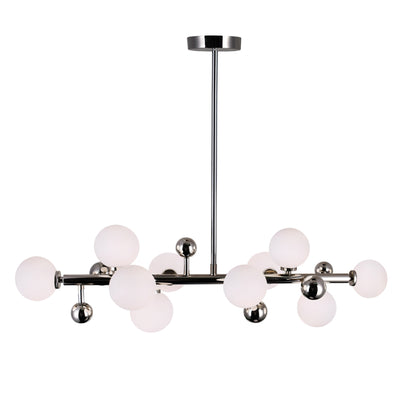 Element 10 Light Nickel Chandelier with Polished Nickel Finish