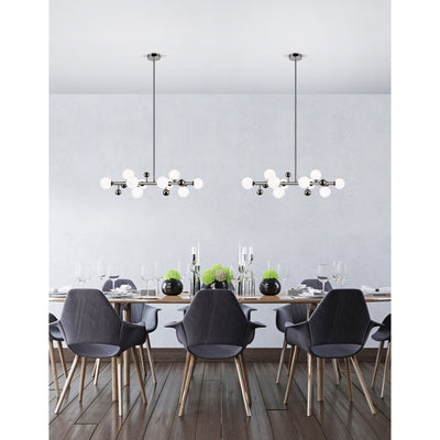 Element 10 Light Nickel Chandelier with Polished Nickel Finish