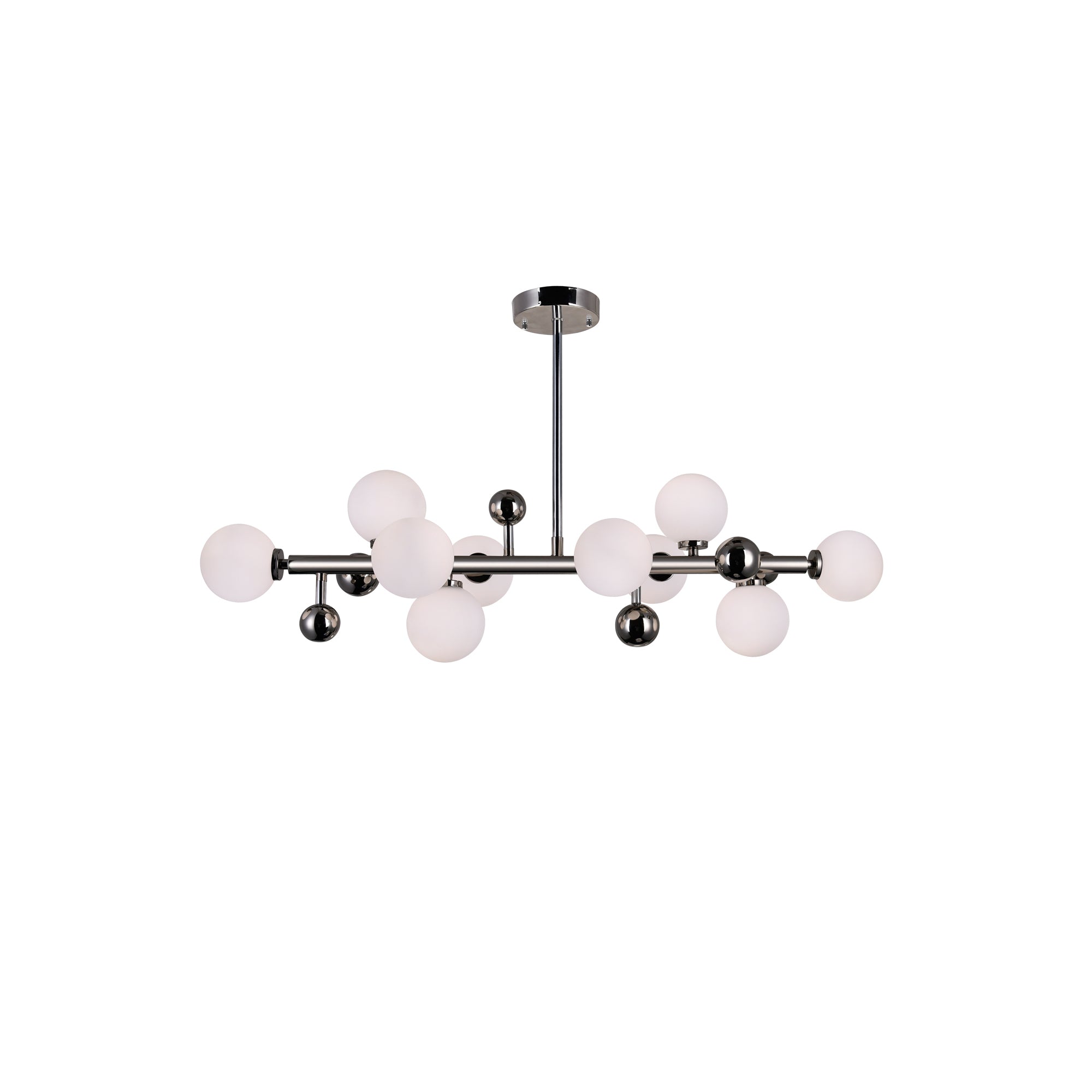 Element 10 Light Nickel Chandelier with Polished Nickel Finish