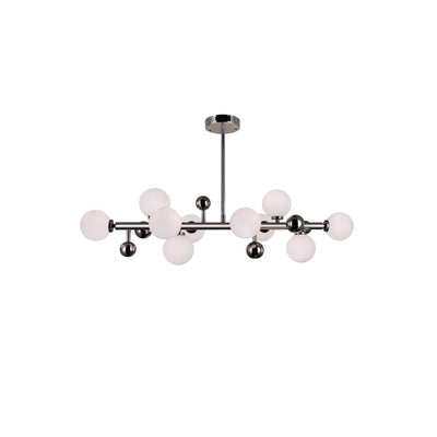 Element 10 Light Nickel Chandelier with Polished Nickel Finish