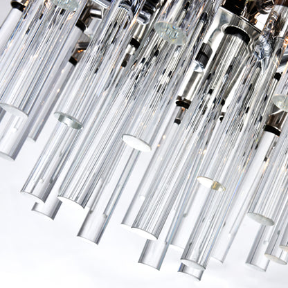 Miroir 8 Light Nickel Chandelier with Polished Finish