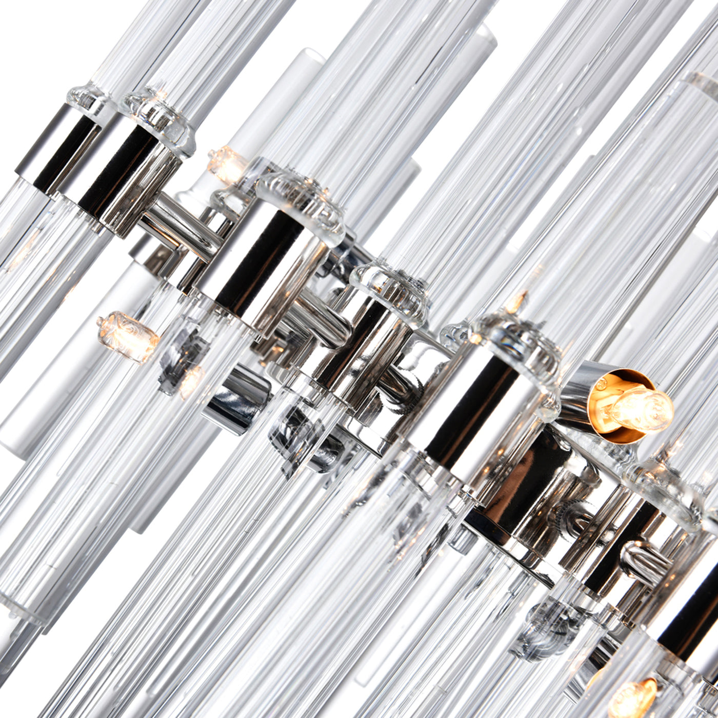 Miroir 8 Light Nickel Chandelier with Polished Finish