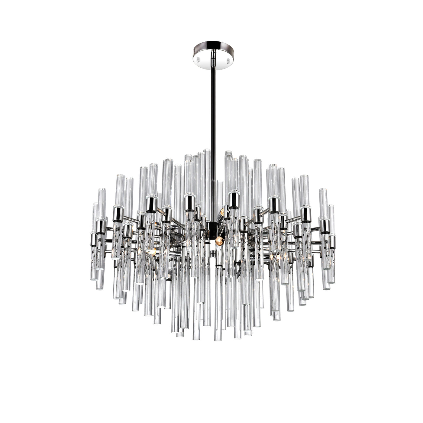 Miroir 10 Light Nickel Chandelier with Polished Finish