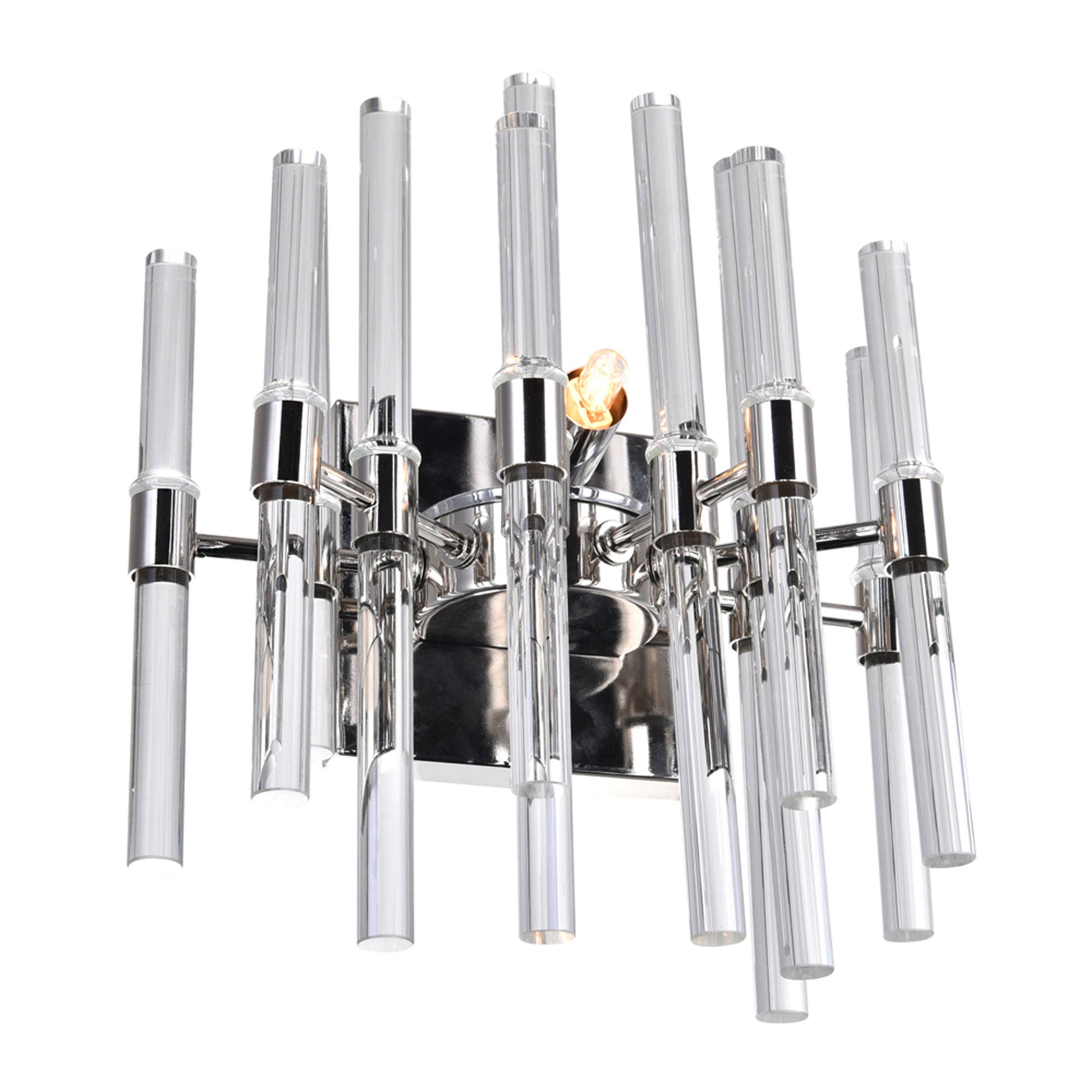 Miroir 2 Light Nickel Wall Light with Polished Finish