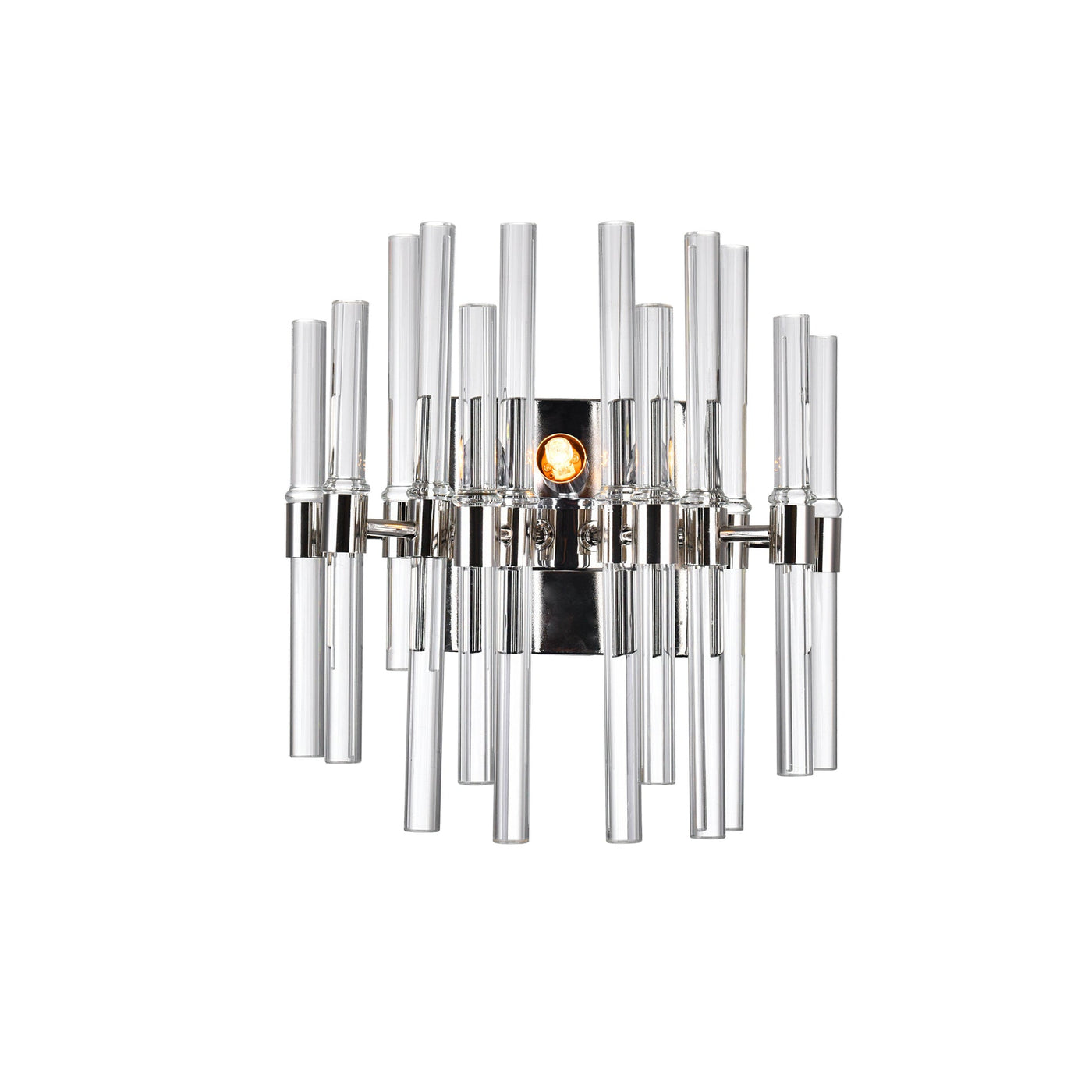 Miroir 2 Light Nickel Wall Light with Polished Finish