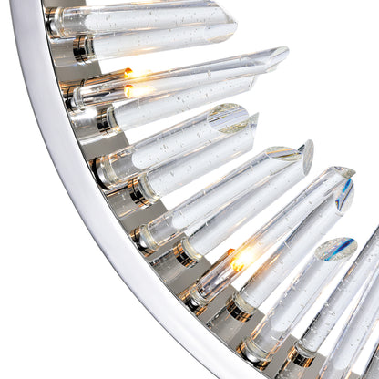 Spiked 6 Light Nickel Chandelier with Polished Finish